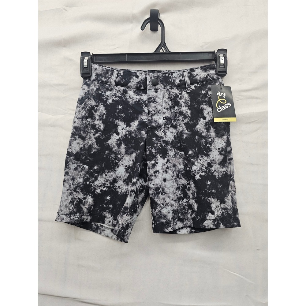 Art Class Boys Tie Dye Shorts Black White Poly Blend Casual Size 8